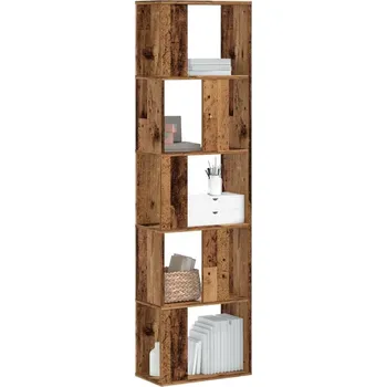 vidaXL Knihovna 5patrová 45x23,5x162,5 cm kompozitní dřevo [852785] Barva: Staré dřevo