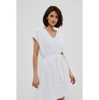 Dámské šaty Šaty z plumeti tkaniny Moodo bílá | šedá 1953777