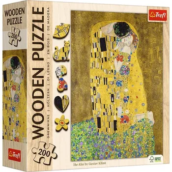 Puzzle Dřevěné puzzle Art: Gustav Klimt - Polibek 200 dílků
