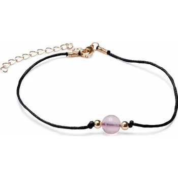 Náramek Módní náramek voskovaná šňůrka s růženínem obvod cca 21,5 až 26 cm