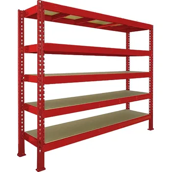 regál Nekonečný průmyslový regál Trestles RNC 1800x1600x800, nosnost 4000 kg, 5 polic Barva: červená