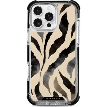 Pouzdro na mobilní telefon Odolný obal Mobiwear MagSafe Elite Bumper - Apple iPhone 16 Pro Max - DA53D Zebří (Odolný kryt, pouzdro, obal Mobiwear Elite Bumper na mobil Apple iPhone 16 Pro Max - DA53D Zebří, materiál Plast + TPU silikon + kov - zesílená ochrana telefonu, podpora)