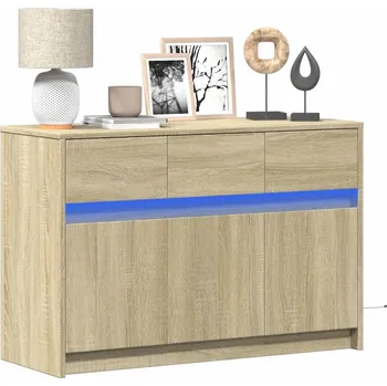 Televizní stolek vidaXL TV skříňka s LED 91 x 34 x 61 cm kompozitní dřevo [852182] Barva: dub sonoma