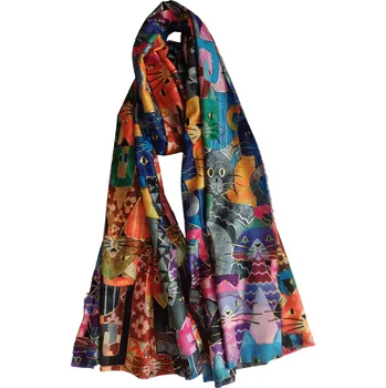 Šála Šála podzim/zima, veselé kočky ve 3 barvách