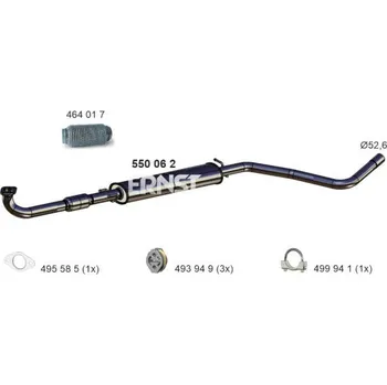 Tlumič výfuku Stredni tlumic vyfuku ERNST 550062