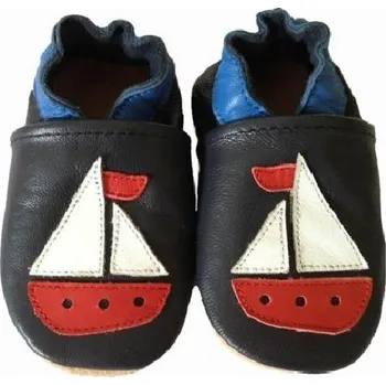 Capáčky Hopi Hop Kožené capáčky - Plachetnice Velikost: 2-3 roky