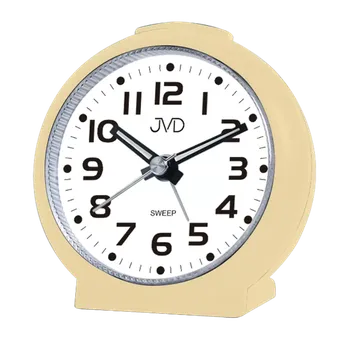 Budík JVD Žlutý tichý netikající ručkový budík s osvětlením JVD SRP8514.2