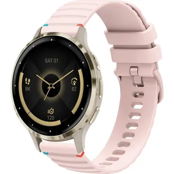 Ostatní příslušenství k chytrým hodinkám VSECHNONAMOBIL 87450 WAVY Silikonový řemínek pro Garmin Venu 3S světle růžový