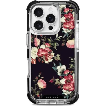 Pouzdro na mobilní telefon Odolný obal Mobiwear MagSafe Elite Bumper - Apple iPhone 16 Pro - D003D Růže na černé (Odolný kryt, pouzdro, obal Mobiwear Elite Bumper na mobil Apple iPhone 16 Pro - D003D Růže na černé, materiál Plast + TPU silikon + kov - zesílená ochrana telefonu,)