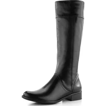 Dámská móda Caprice hladké kožené kozačky černé 9-25511-41 - 38.5 | P688708