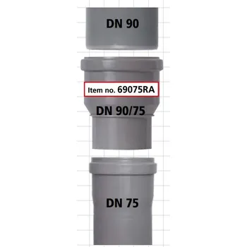 Kanalizační potrubí MIDAS Obrácená redukce DN 90/75 PP