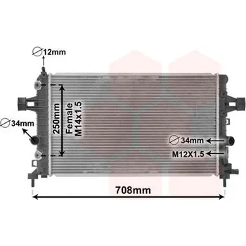 Motor automobilu Chladič, chlazení motoru VAN WEZEL 37002482