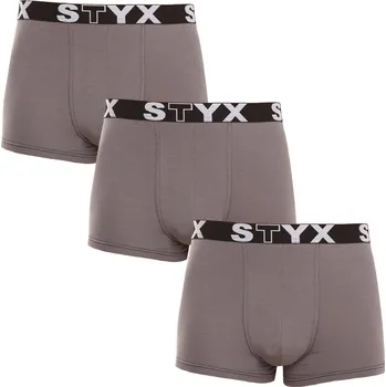 Boxerky 3PACK pánské boxerky Styx sportovní guma nadrozměr tmavě šedé (R10636363) 5XL Možnost vrácení zboží ZDARMA do 120 dnů!