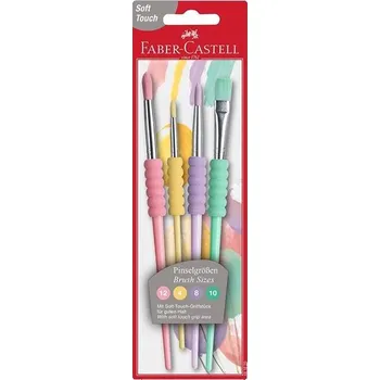 Výtvárné potřeby Sada štětců Faber-Castell Soft Touch, pastel, 4 ks