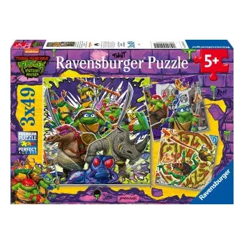 Puzzle Ravensburger Kinderpuzzle 12004012 - Ninja Turtles - 3x49 Teile Ninja Turtles Puzzle für Kinder ab 5 Jahren (NL)