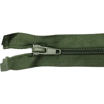Zip Pro Háčkování Spirálový zip dělitelný 70 cm olivově zelený