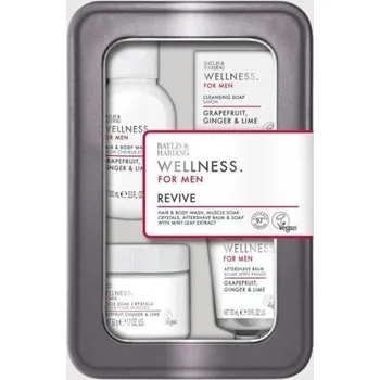 Kosmetická sada Baylis & Harding Grapefruit, Zázvor & Limetka Pánská sada péče o tělo v plechové dóze, 4 ks