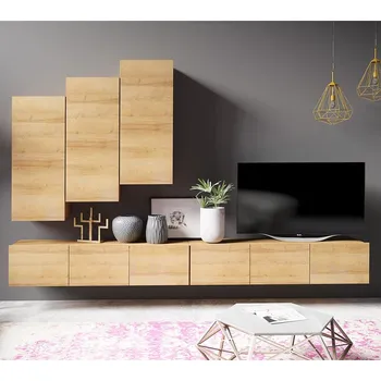 Obývací stěna Obývací stěna CALABRINI d | 300 cm | 5 dílů C | dub zlatý