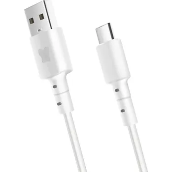 Datový kabel Datový a nabíjecí kabel BonBon s konektory USB/USB-C, 1m white