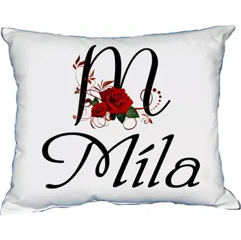 Dekorativní polštářek Polštář s dámským jménem MÍLA Vínový (polštářek dámské jméno )