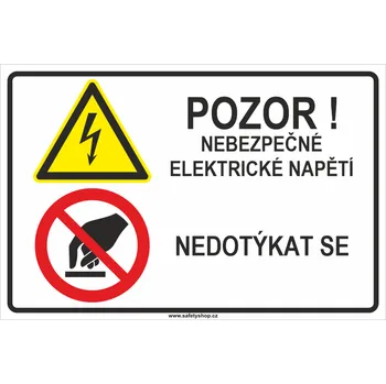 Pozor! Nebezpečné elektrické napětí - Nedotýkejte se ISO 7010 plast 0,5 mm 400x300 mm