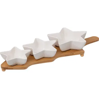Atmosphera Sada misek ve tvaru hvězdy na bambusovém tácku, 42 cm