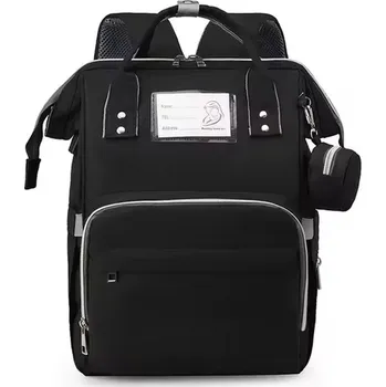 Přebalovací taška Moderní a multifunkční přebalovací batoh s USB portem a přebalovací podložkou Barva: Černá