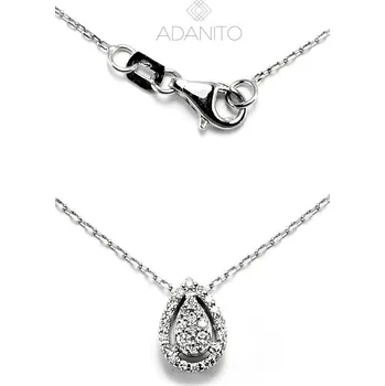 Řetízek Zlatý briliantový náhrdelník kapka z bílého zlata