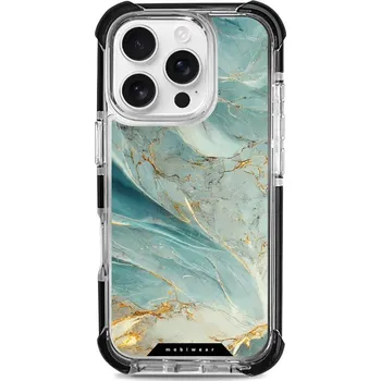 Pouzdro na mobilní telefon Odolný obal Mobiwear MagSafe Elite Bumper - Apple iPhone 16 Pro - D016D Zelenkavý a zlatavý mramor (Odolný kryt, pouzdro, obal Mobiwear Elite Bumper na mobil Apple iPhone 16 Pro - D016D Zelenkavý a zlatavý mramor, materiál Plast + TPU silikon + kov -)