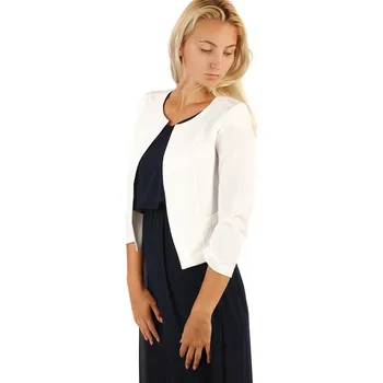 TopMode Dámské jednobarevné sako s 3/4 rukávem - i pro plnoštíhlé 247725