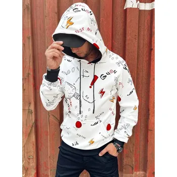 Pánská mikina Dstreet Nadčasová bílá mikina s potiskem