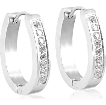 Náušnice BRUNOshop.cz Oválné náušnice kroužky s kamínky