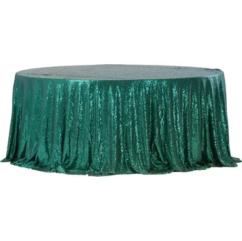 ubrus Lahvově zelený flitrový ubrus Fi340cm