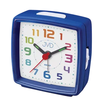 Budík JVD Dětský modrý ručkový netikající tichý budík JVD SRP2811.1