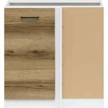 Kuchyňská linka JAMISON, skříňka dolní rohová 100 cm bez pracovní desky, pravá, bílá/dub delano světlý + vyzvednutí ZDARMA
