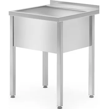 Jídelní stůl Stůl s jedním mycím žlábkem - svařovaný, HENDI, Profi Line, 600x600x(H)850mm