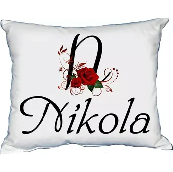Dekorativní polštářek Polštář s dámským jménem NIKOLA Bílý (polštářek dámské jméno )
