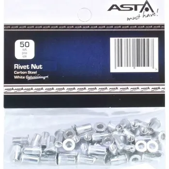Nýt Maticové nýty - nýtovací matice s plochou hlavou, ocel, různé rozměry, balení 50 ks - ASTA, Velikost: M5x13 mm