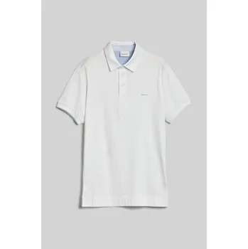 Pánská košile POLOKOŠILE GANT MERCERIZED JERSEY SS RUGGER WHITE