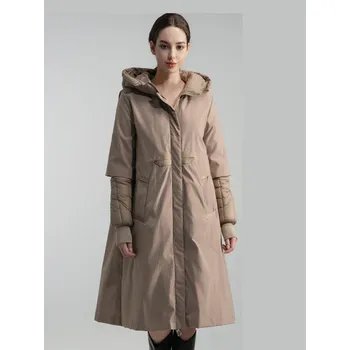 Zimní kabátek dlouhý M536A Itálie barva: hnědá-fango , velikost: S