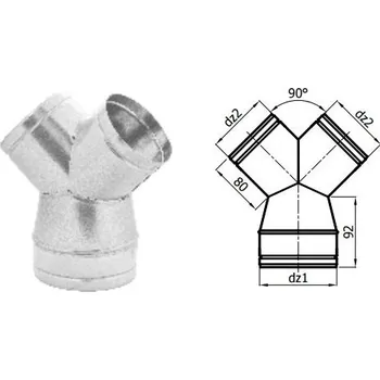 Příslušenství pro vzduchotechniku Karl Y-kus redukční, průměr 150 / 2 x 125mm