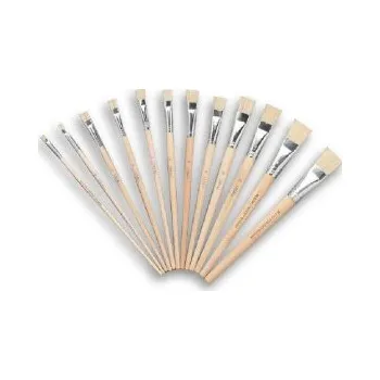 Umělecký štětec Štetec štetinový plochý prírodná násadka č. 02