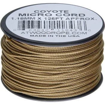 ArmyČastolovice.cz Šňůra MICRO CORD nylon na cívce 38 m 1,18 mm COYOTE