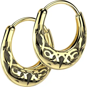 Náušnice Šperky4U Zlacené ocelové náušnice s ornamenty - OPN2009-GD