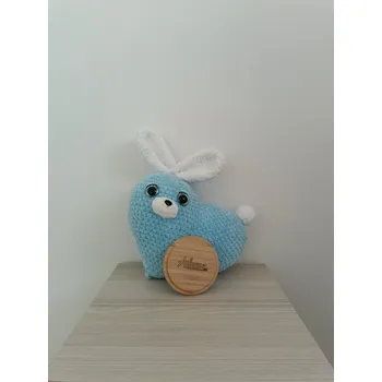 plyšák Srdce králík Světle modro - bílá