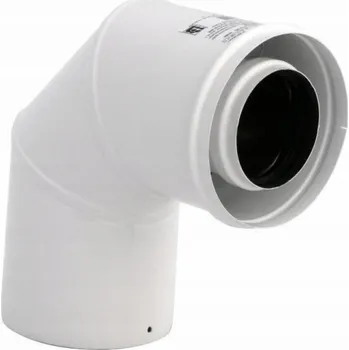 Kouřovod Spiroflex 80/125 Dvojitě zdívané koleno 90 bílé barvy 2-COAT WHITE 90