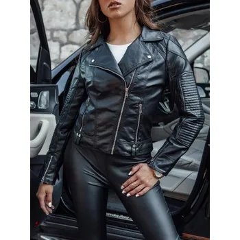 Dámská parka Dámská kožená přechodná krátká bunda Ramones TELIS černá