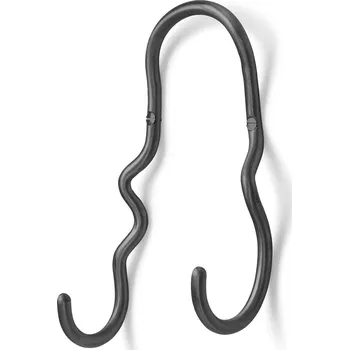 Lampička ferm LIVING Curvature Dvojitý háček, černá barva, mosaz - Doprava zdarma