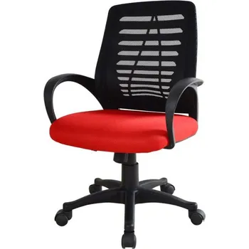 Otočná židle do dětského pokoje červená + černá, látka / síťovina