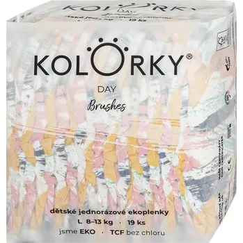 jednorázová plena Kolorky Day Brushes jednorázové EKO pleny velikost S 8-13 Kg 19 ks